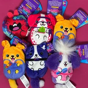 Dogs vs Squirls Squirrels Surprise Plush Bean Collectible Toys Lot Of 6